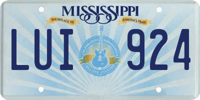 MS license plate LUI924