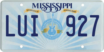 MS license plate LUI927