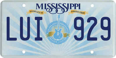 MS license plate LUI929