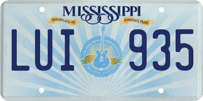 MS license plate LUI935