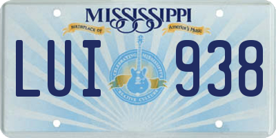 MS license plate LUI938