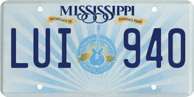 MS license plate LUI940