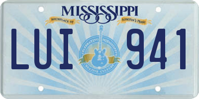 MS license plate LUI941