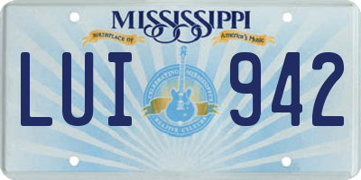 MS license plate LUI942