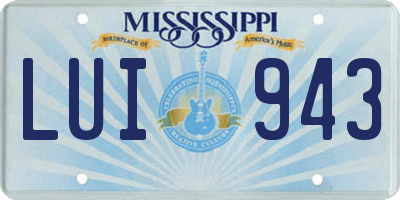MS license plate LUI943