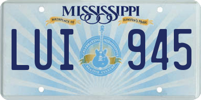 MS license plate LUI945