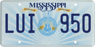 MS license plate LUI950