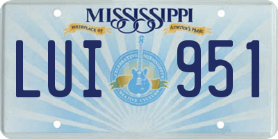 MS license plate LUI951