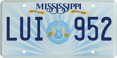 MS license plate LUI952