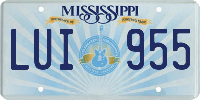 MS license plate LUI955