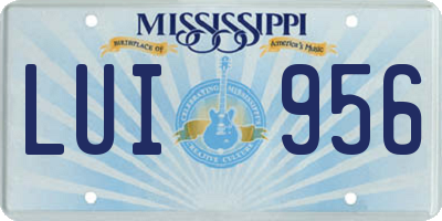 MS license plate LUI956