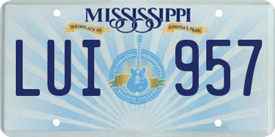 MS license plate LUI957