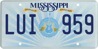 MS license plate LUI959