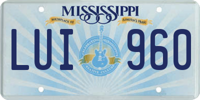 MS license plate LUI960