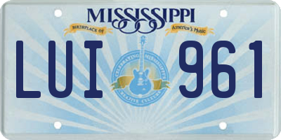MS license plate LUI961