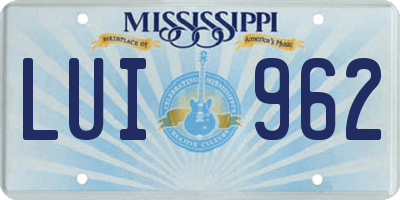 MS license plate LUI962