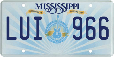 MS license plate LUI966