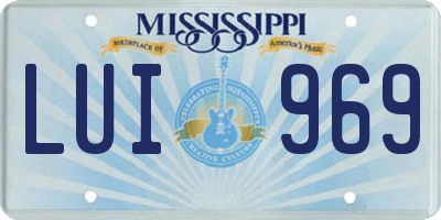 MS license plate LUI969