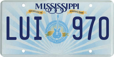 MS license plate LUI970