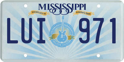 MS license plate LUI971
