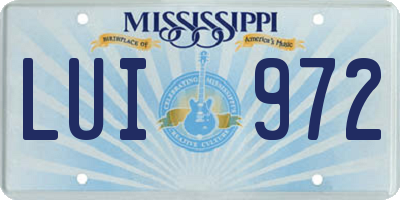 MS license plate LUI972