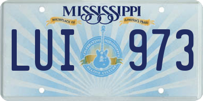 MS license plate LUI973