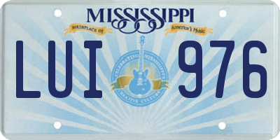 MS license plate LUI976