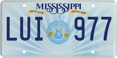 MS license plate LUI977