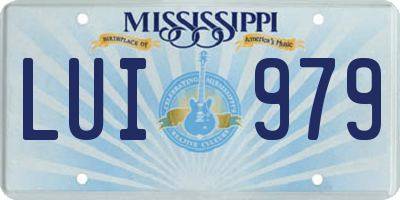 MS license plate LUI979