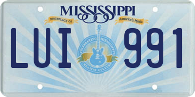MS license plate LUI991