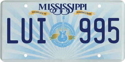 MS license plate LUI995