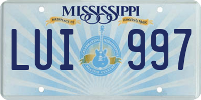 MS license plate LUI997