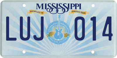 MS license plate LUJ014