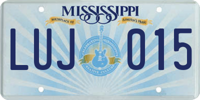MS license plate LUJ015