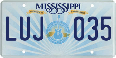 MS license plate LUJ035