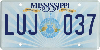 MS license plate LUJ037