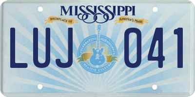 MS license plate LUJ041