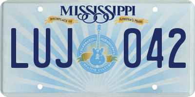 MS license plate LUJ042
