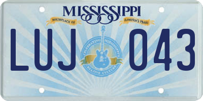 MS license plate LUJ043