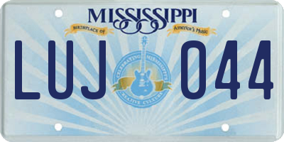 MS license plate LUJ044