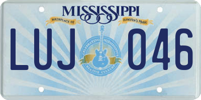 MS license plate LUJ046
