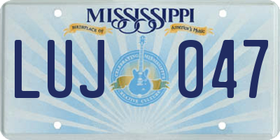 MS license plate LUJ047