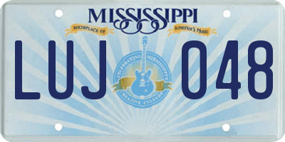 MS license plate LUJ048