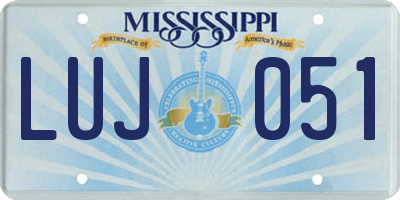 MS license plate LUJ051