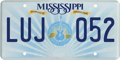 MS license plate LUJ052