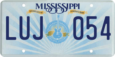 MS license plate LUJ054