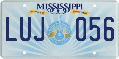 MS license plate LUJ056