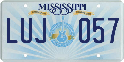 MS license plate LUJ057
