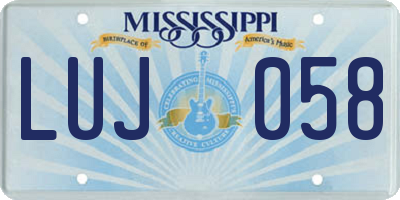 MS license plate LUJ058
