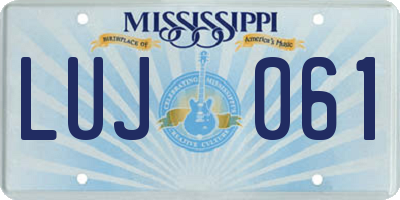 MS license plate LUJ061
